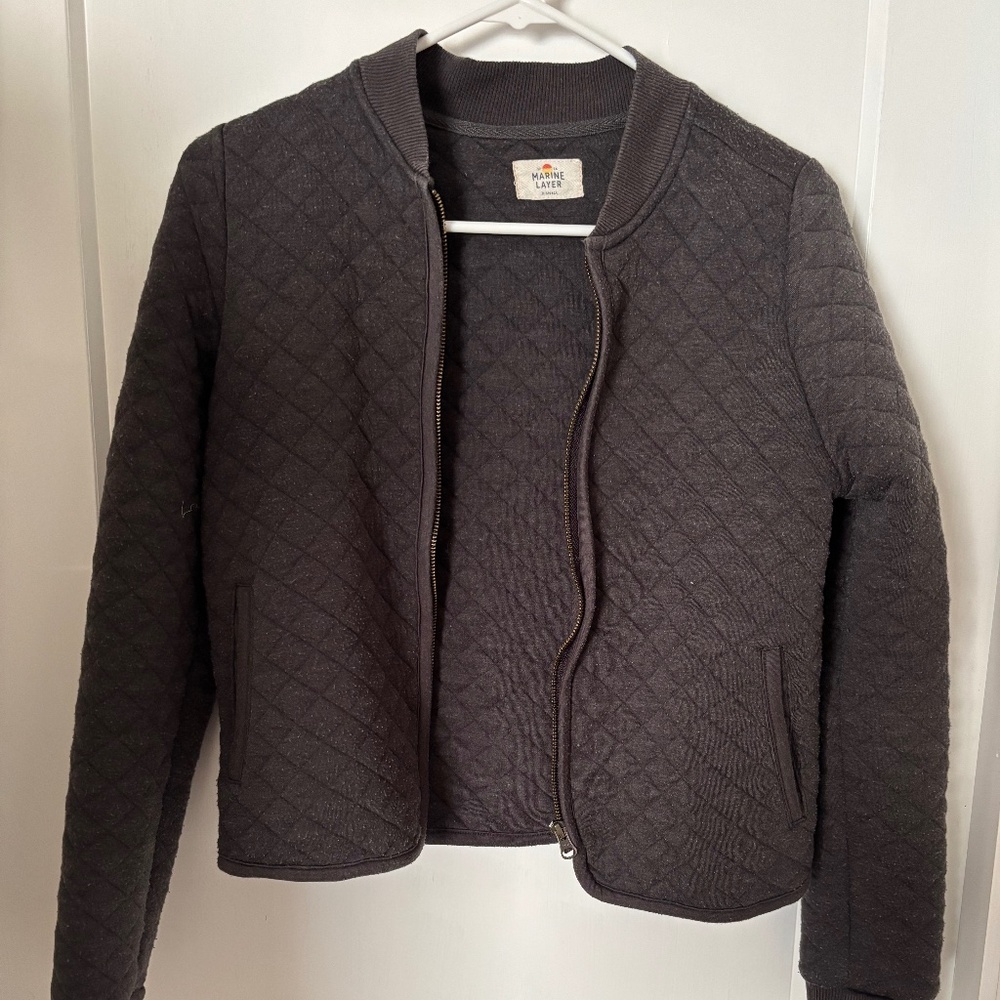 Marine layer quilted zipper sweater (corbet quilted bomber)